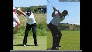 Jon Rahm golf swing  Long Iron faceon amp downtheline July 2017 [upl. by Fredi]