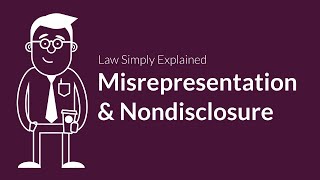 Misrepresentation and Nondisclosure  Contracts  Defenses amp Excuses [upl. by Itaws130]