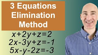 Solving Systems of 3 Equations Elimination [upl. by Essilec]