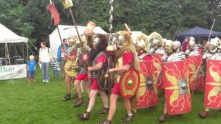 Roman Reenactment at the Amphitheatre in Caerleon Marching In [upl. by Gibrian]