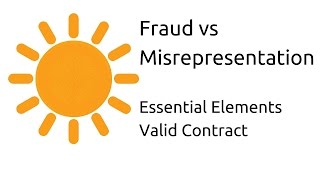 Fraud vs Misrepresentation  Other Essential Elements of a Valid Contract  CA CPT  CS amp CMA [upl. by Erodisi611]